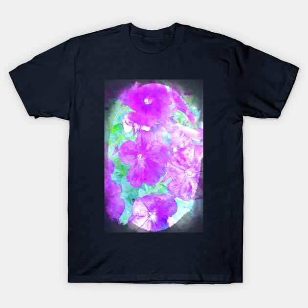 Watercolor Petunias T-Shirt by RoxanneG